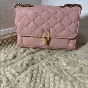 Pink Quilted Chain Shoulder Bag